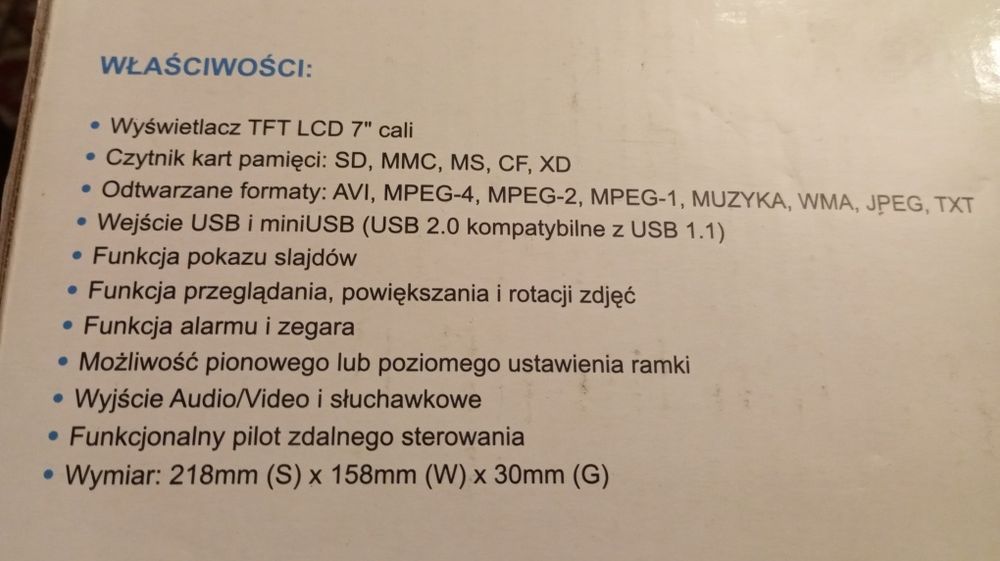 Ramka cyfrowa 7 " Solution DPF 713
