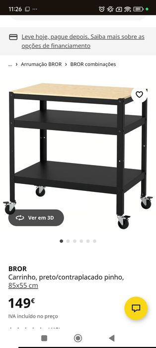 arrumação Carrinho Bror IKEA