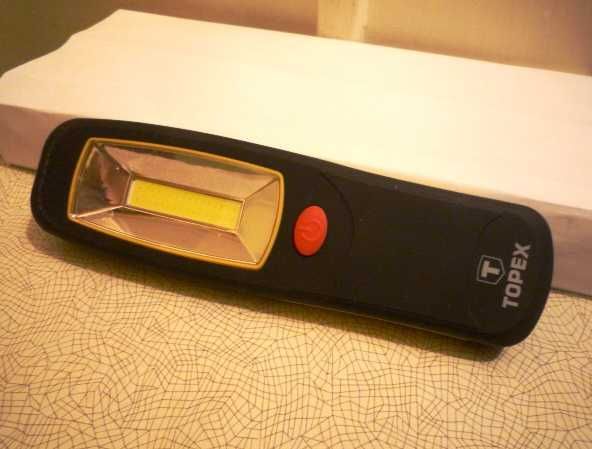 Фонарь ручной Topex 94W245, 3 Вт, LED COB, пластик, магнит, крючок