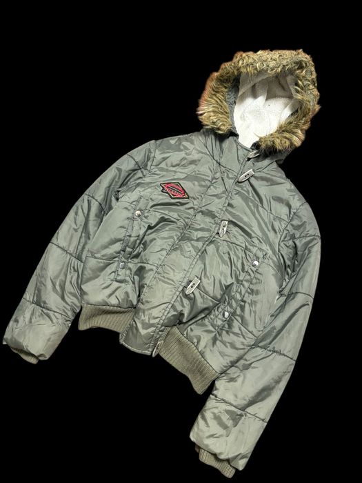 Бомбер з хутром, аляска, y2k, archive, vintage, japanese, fur