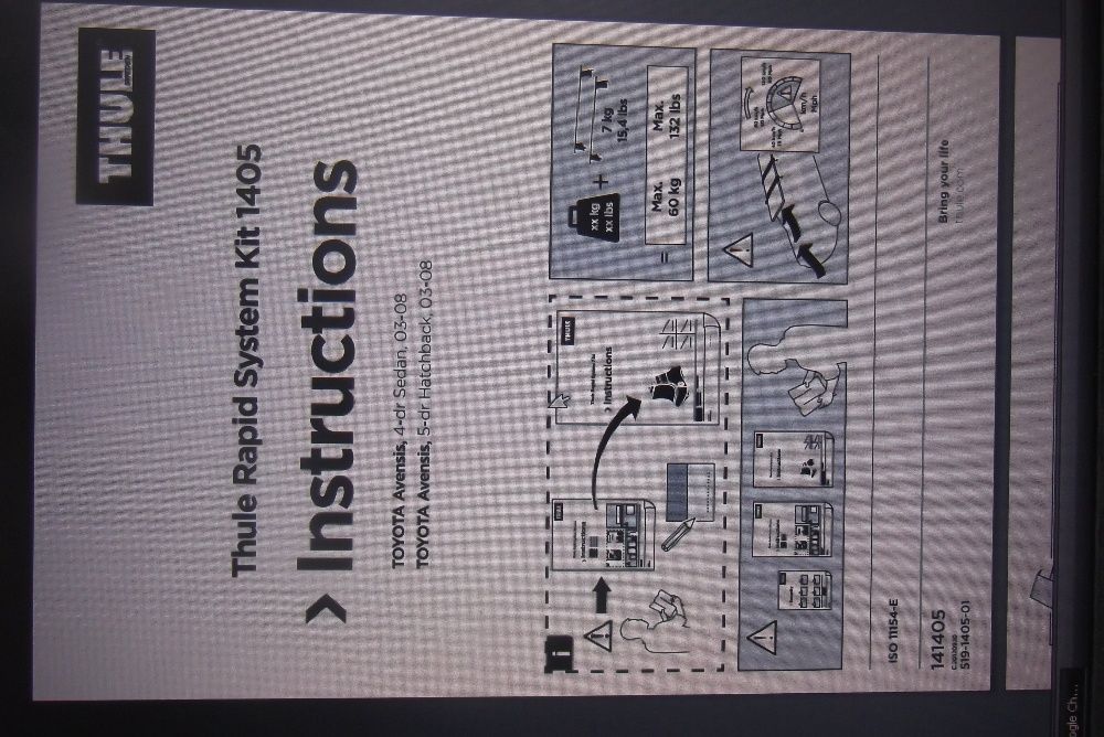 Bagażnik dachowy bazowy Thule Toyota Avensis T25  , 2