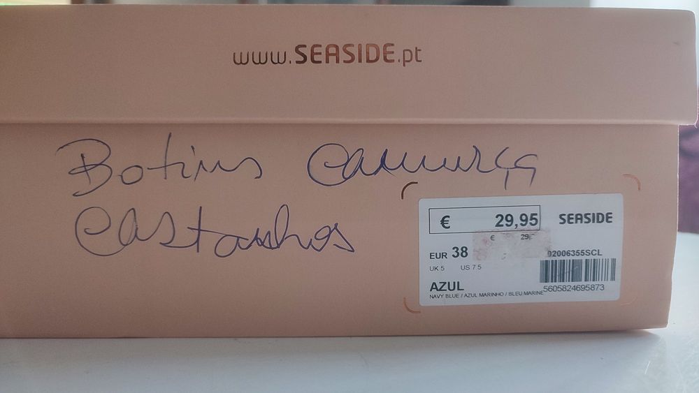 Botins Salto Alto SeaSide Azul Marinho