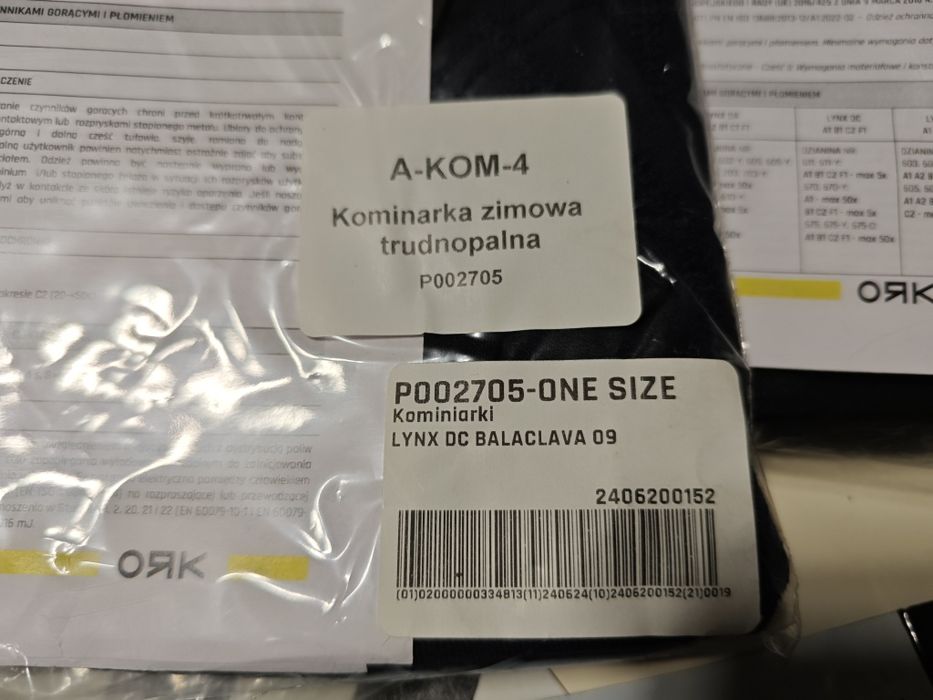Kominiarka zimowa trudno palna LYNX DC BALACLAVA 09 model POO 2705-one size