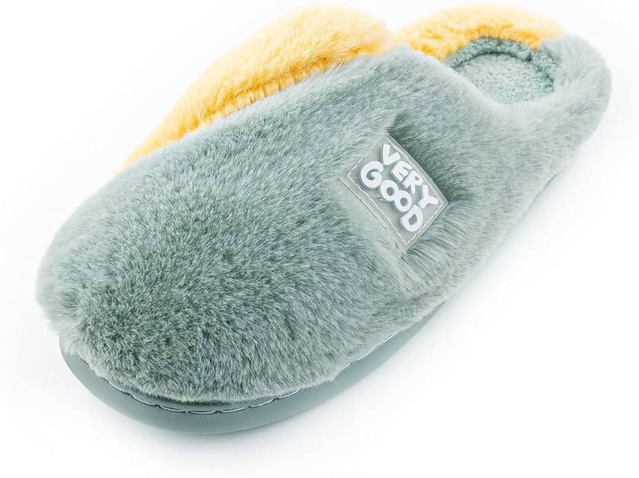 Women's Winter Slippers - Anti-slip PVC Sole - Green 37