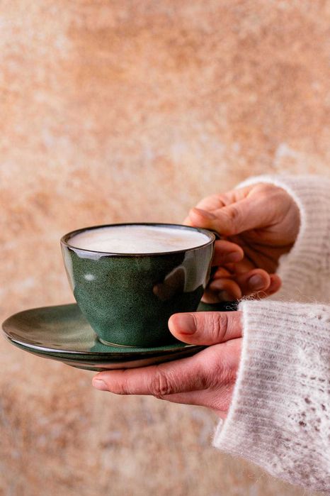 Serwis kawowy na 4/8/12 osób Nowoczesny Do Zmywarki Komplet Zielony