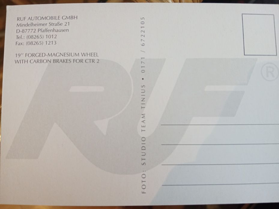 Postais RUF (preparador Porsche)