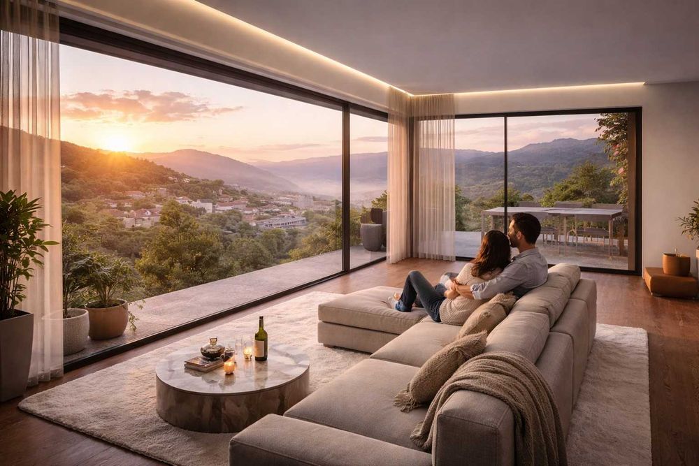 Moradia em pedra para recontrução com vistas panoramicas.