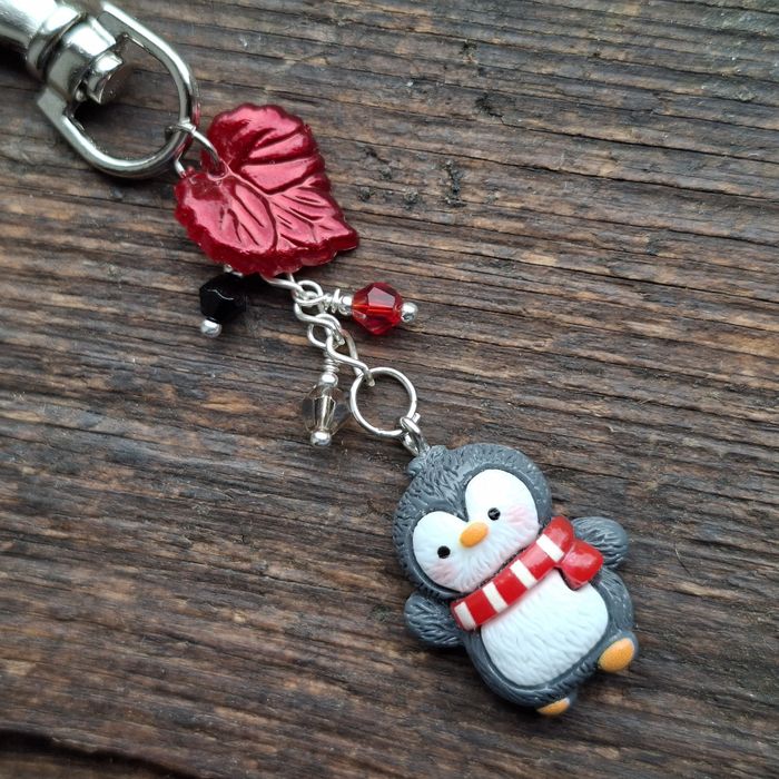 Brelok handmade słodki pingwin