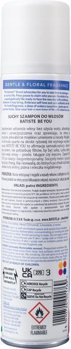 Batiste Be You Suchy Szampon Do Włosów Błogie Kwiaty 200 Ml