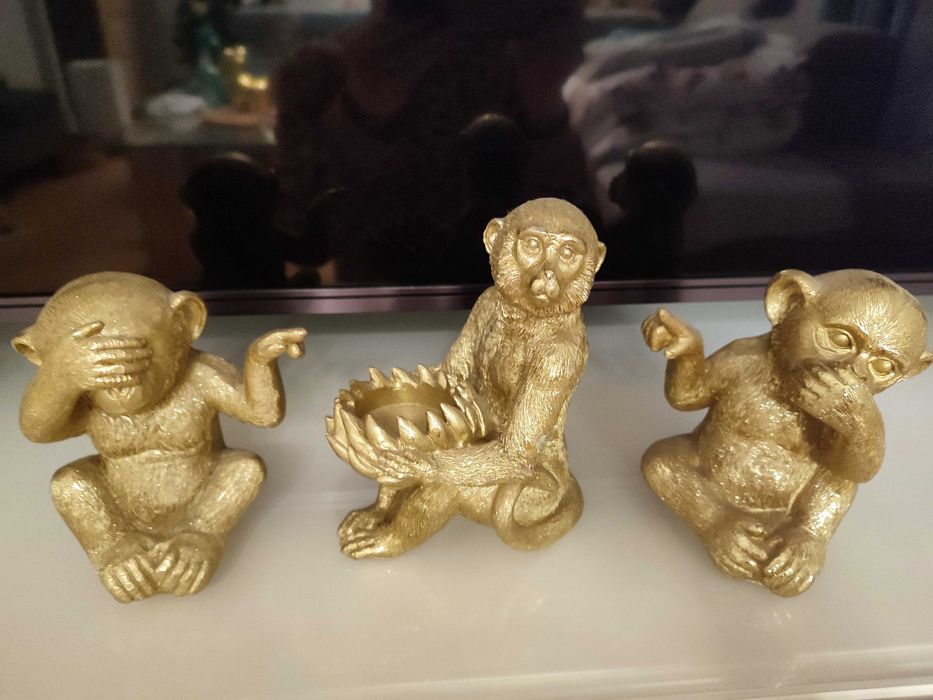 Złote małpki 3 sztuki