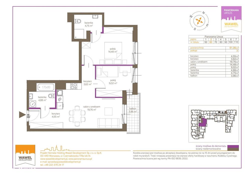 3-pokojowe mieszkanie 61 m² + balkon Bez Prowizji - Widok 2
