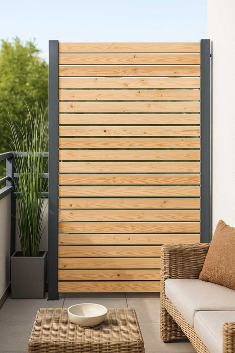 Płot Modułowy 90x180cm - modrzew eur., łatwy do samodzielnego montażu.