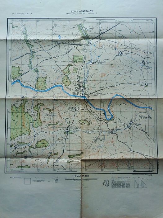 Mapa Ćwiczebna Sztabu Generalnego 1937