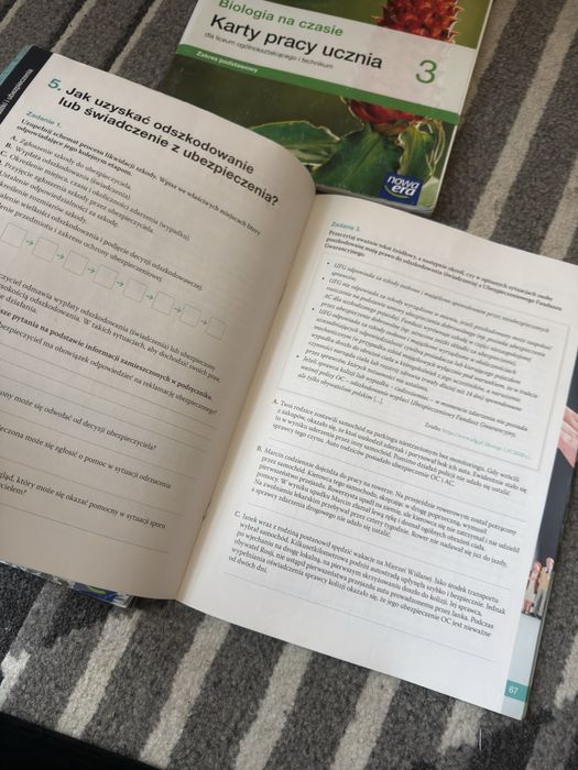 Karty pracy ucznia do 3 klasy liceum/technikum