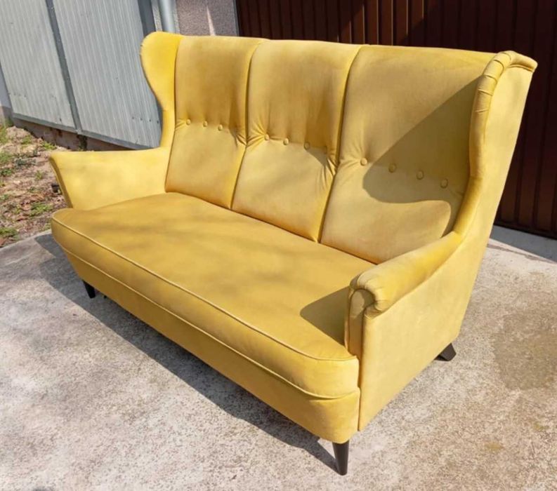 Sofa 3 osobowa żółta
