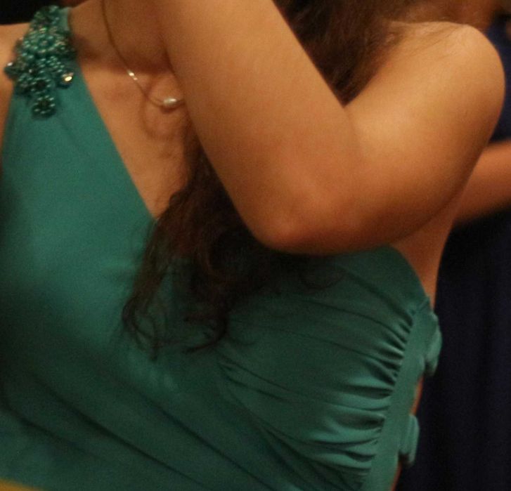 Vestido de gala turquesa