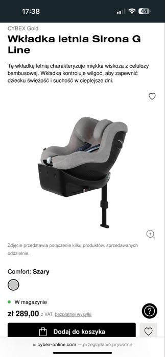 Cybex Summercover - pokrowiec letni frotte do fotelika