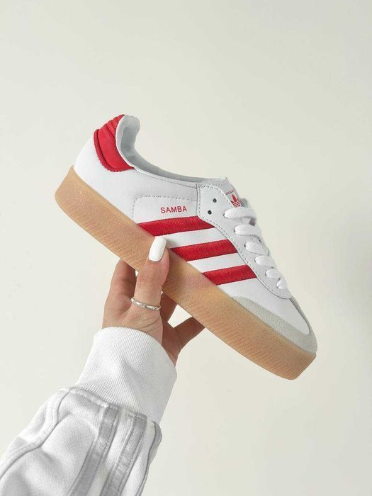 Кросівки Adidas Samba XLG White/Red premium | Кроссовки Адидас жіночі