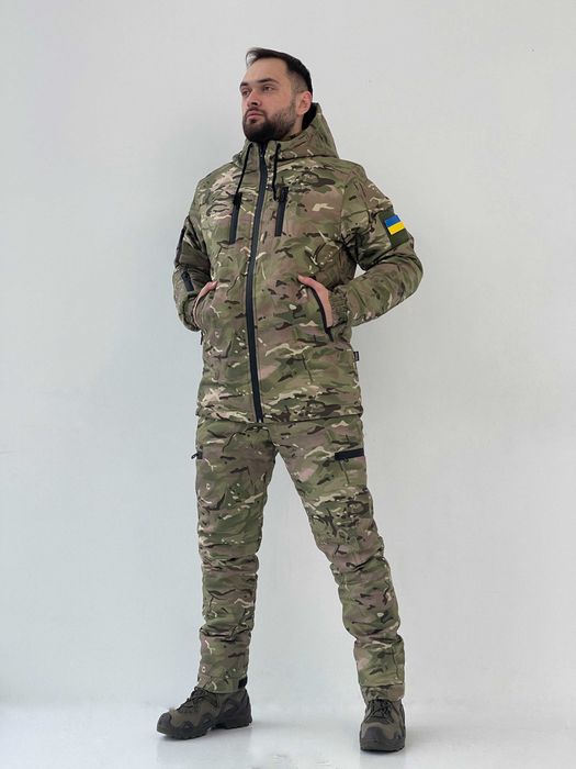 Військова форма утеплена зимова мультикам, костюм тактичний з флісом