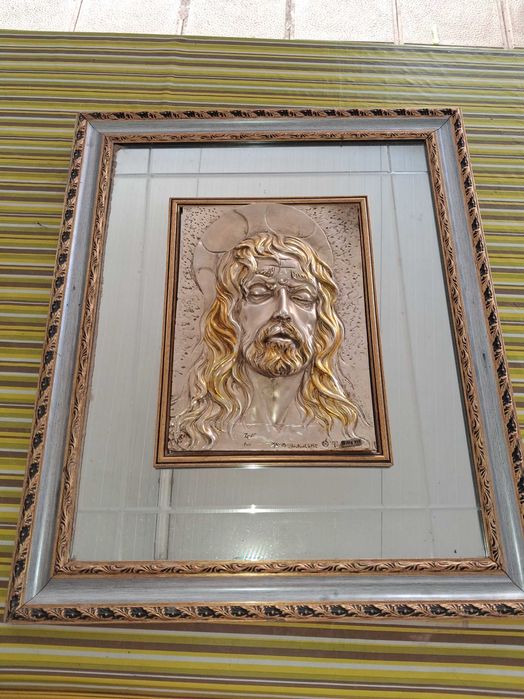 Quadro baixo relevo de Jesus