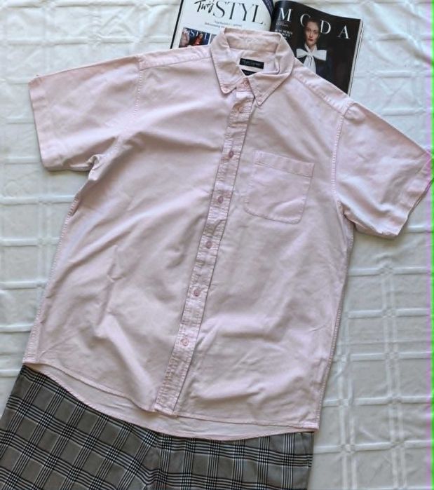 Lee Cooper pudroworóżowa koszula męska 100% bawełna Oxford rozmiar M/L