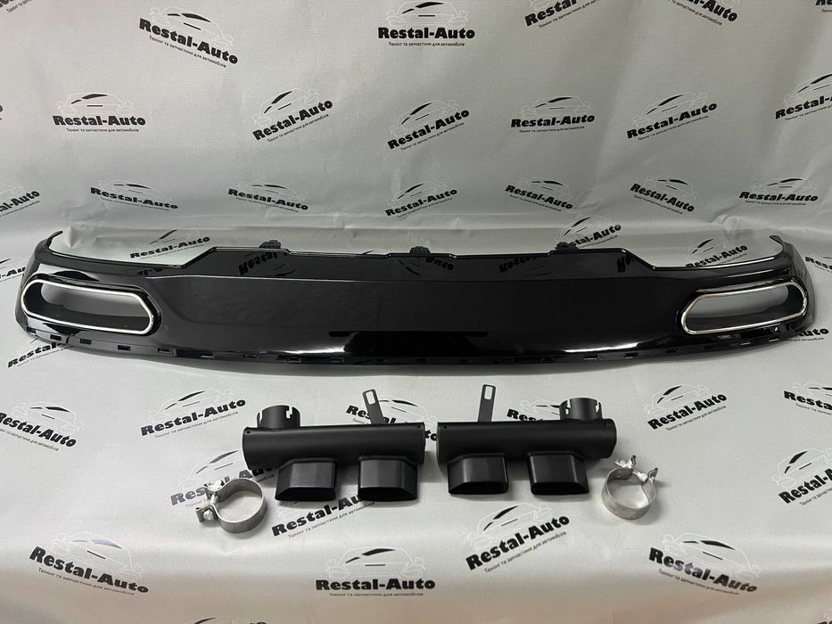 юбка на задний бампер Диффузор ауди а6 до рестайлинг s line w12