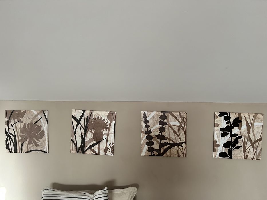 4 Cortinados e quadros e banco Ikea