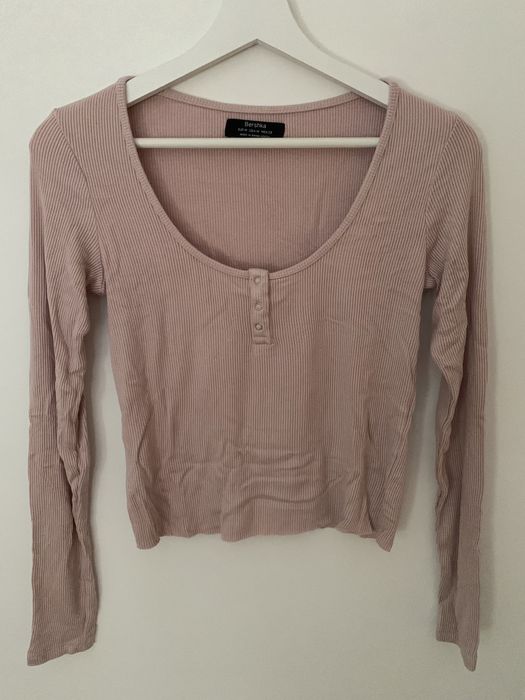 Camisola canelada com botões