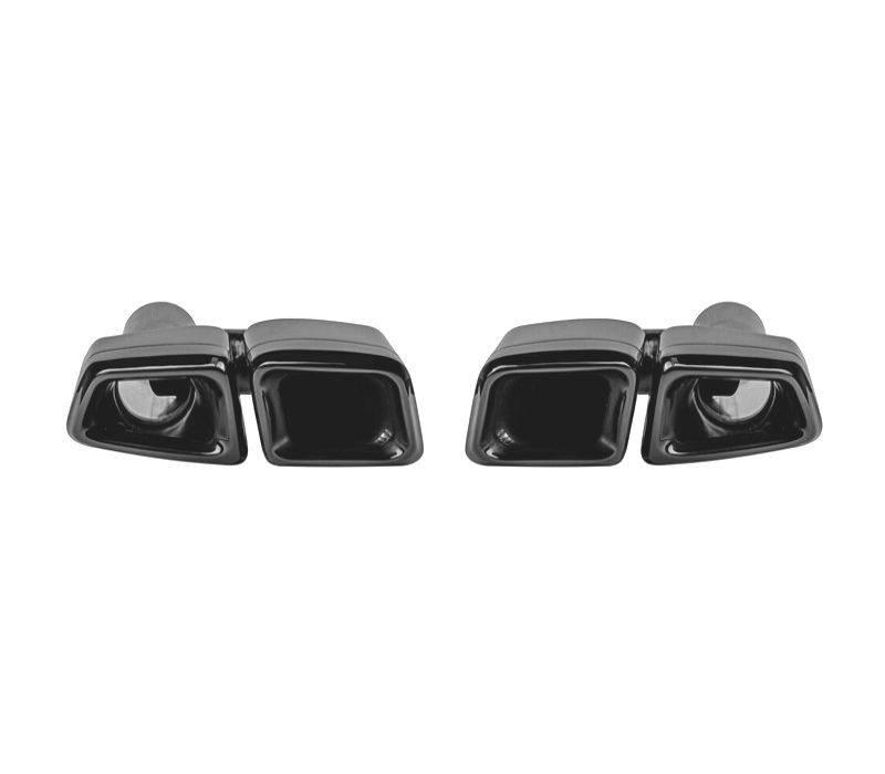 PONTEIRAS DE ESCAPE MERCEDES W204 11-14 W212 06-13 W221 05-13 C218 10-18 ASPECTO AMG PRETO