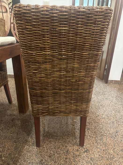 Cadeiras rusticas vime kubu castanho