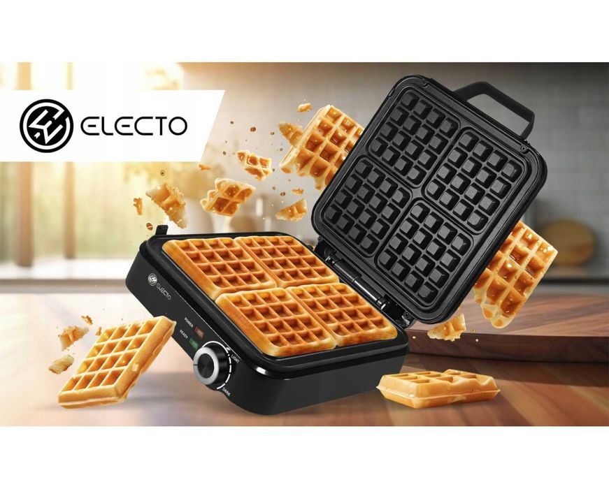 Gofrownica 4 Gofry Regulacja Temperatury Nieprzywierające Płyty 2000W