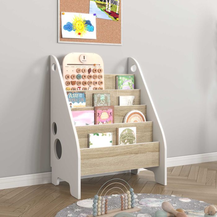 Biblioteczka Montessori dla dzieci – na książki Organizer Kolory