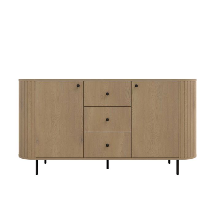 Komoda Beż / dąb cremona / dąb dunin 164,6 cm - pojemna  ,półki szuflady
