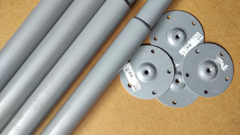 Pernas reguláveis para mesa/secretária