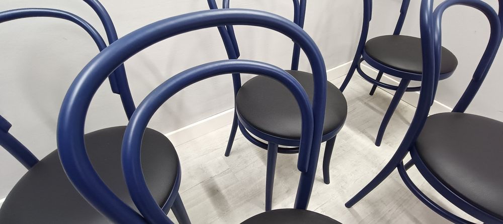 Krzesła gięte Thonet Fameg Radomsko a14 nowe 5szt granatowe