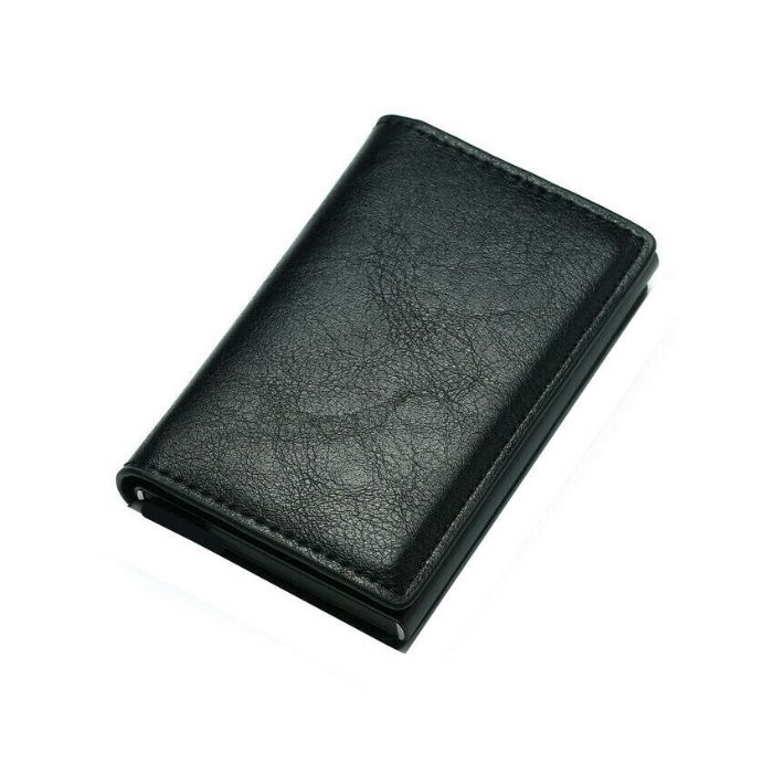Extra-Thin Leather Wallet – RFID-Blocking Card Holder (Black)64286391902465123