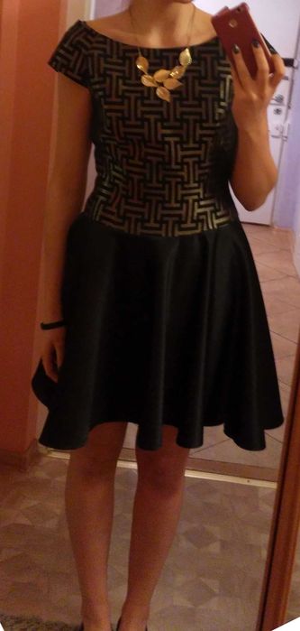 Czarno-złota sukienka, rozm. 40 na sylwester, imprezę, wesele