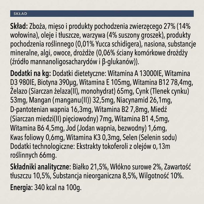 Sucha karma dla dorosłych psów by Amazon – wołowina z groszkiem 19,60 kg