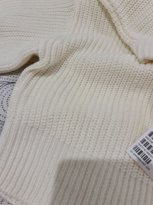 Sweter/ crop top kremowy h&m