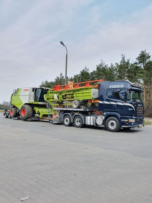 Transport kombajnów sieczkarni maszyn dźwigów  domków  gabarytów