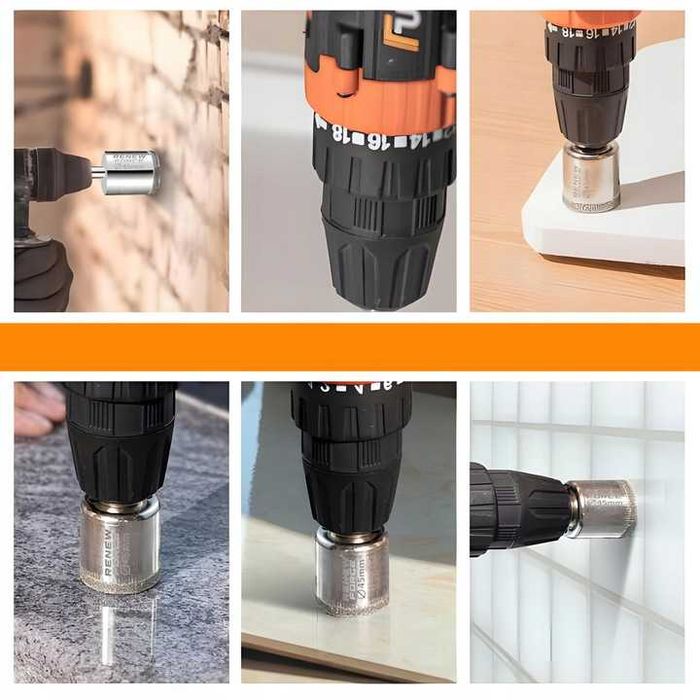 Otwornice diamentowe do płytek gresu szkła koronka zestaw 10szt 6–68mm