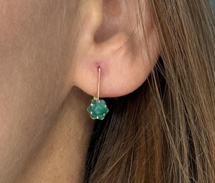 Золоті сережки зі смарагдами. 3,07 грм