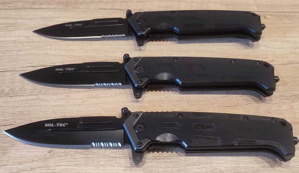 Нож MIL-TEC 15325500 ASSAULT BLACK акула EDC складной + стеклобой/mora