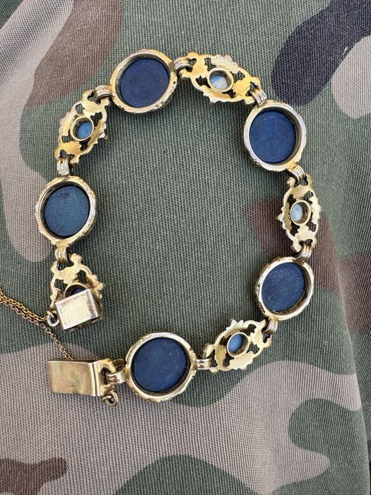Stara srebrna bransoletka art deco przedwojenna topaz vintage unikat!