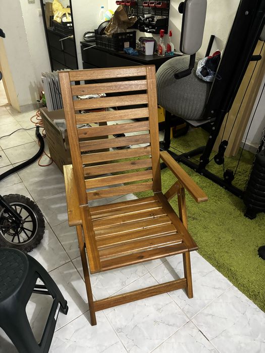 Cadeira NÄMMARÖ ikea reclinável, exterior, dobrável castanho claro