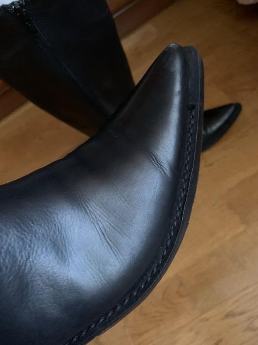 Зимние кожаные сапоги