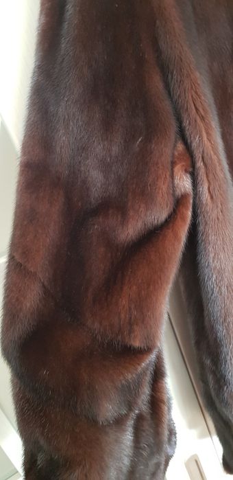 Норковая шуба, тёмный шоколад. Италия! Размер 44-46