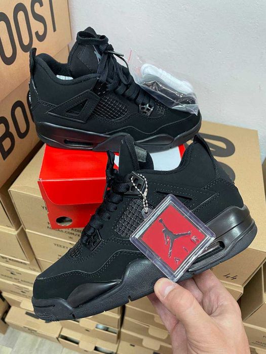 Мужские кроссовки Nike Air Jordan 4 Retro Black Cat. Размеры 40-45