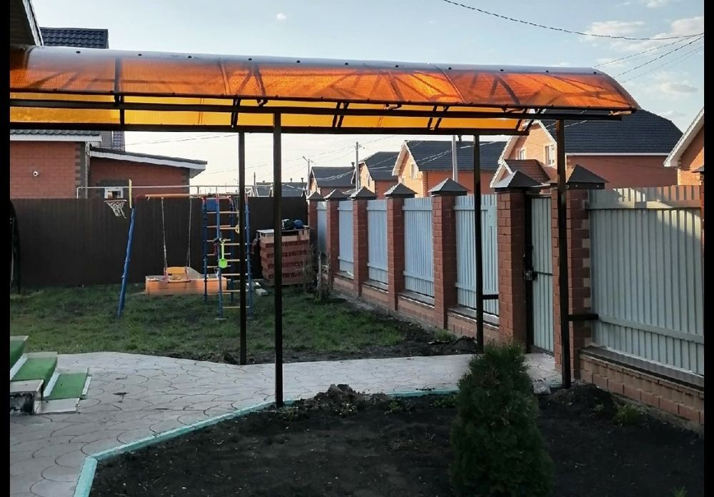 Навесы любой сложности (лофт, Hi- Tek, односкатные, арочные)