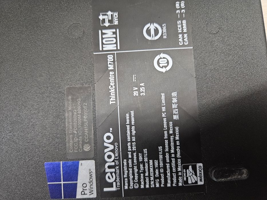 Мини ПК Lenovo ThinkCentre M700 i7-6700T/16Gb DDR4/SSD 256Gb/Wifi